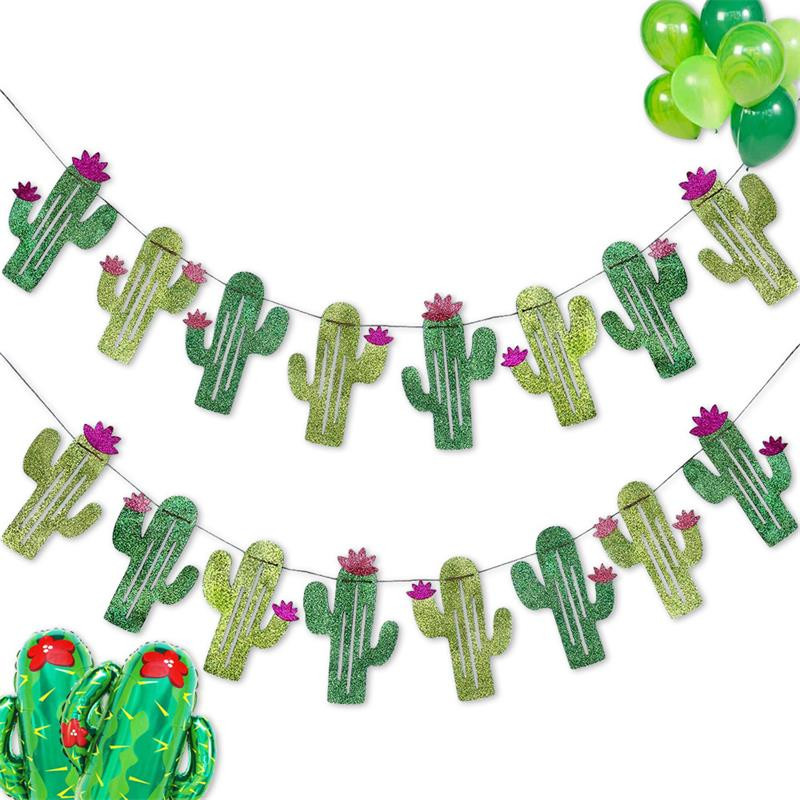 2M Blagdanska zabava Dekoracija Kaktus Zastavica Banner Rođendanska zabava Vjenčanje Dječji tuš Viseći vijenac Potrepštine za dekoraciju zabave