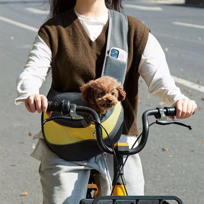 Pet Puppy Carrier S/L Εξωτερική τσάντα ώμου ταξιδιού σκύλου Mesh Oxford Single Comfort Sling Handbag Tote Θήκη Φορητή Εύκολο στο καθάρισμα