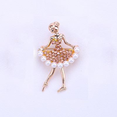 Divat Exquisite balett táncos lány bross Fényes strassz Elegáns lány kristály bross ékszerekhez, parti ruhák díszítéséhez