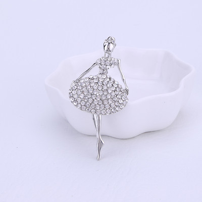 Divat Exquisite balett táncos lány bross Fényes strassz Elegáns lány kristály bross ékszerekhez, parti ruhák díszítéséhez