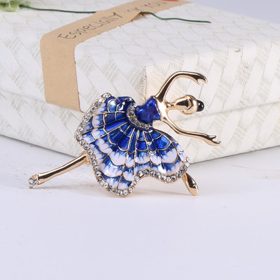 Divat Exquisite balett táncos lány bross Fényes strassz Elegáns lány kristály bross ékszerekhez, parti ruhák díszítéséhez