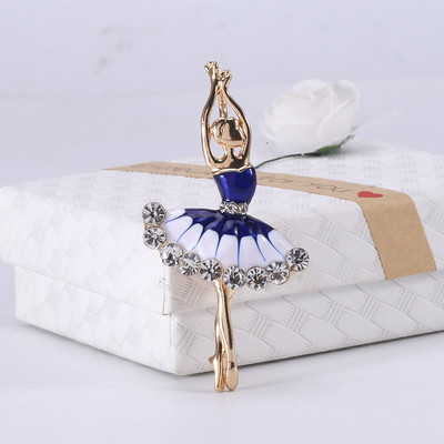 Divat Exquisite balett táncos lány bross Fényes strassz Elegáns lány kristály bross ékszerekhez, parti ruhák díszítéséhez