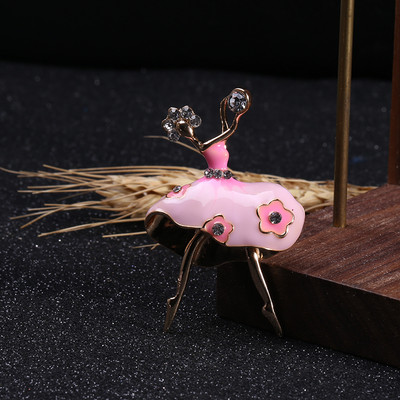 Divat Exquisite balett táncos lány bross Fényes strassz Elegáns lány kristály bross ékszerekhez, parti ruhák díszítéséhez