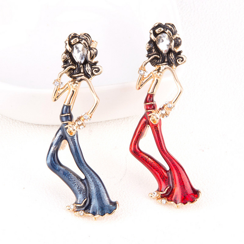 Divat Exquisite balett táncos lány bross Fényes strassz Elegáns lány kristály bross ékszerekhez, parti ruhák díszítéséhez