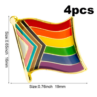 Progresa lepnuma nozīmītes karoga piespraude Atloka piespraudes nozīmītes saktas ikonas 4gab