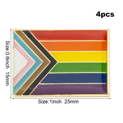 Progresa lepnuma nozīmītes karoga piespraude Atloka piespraudes nozīmītes saktas ikonas 4gab