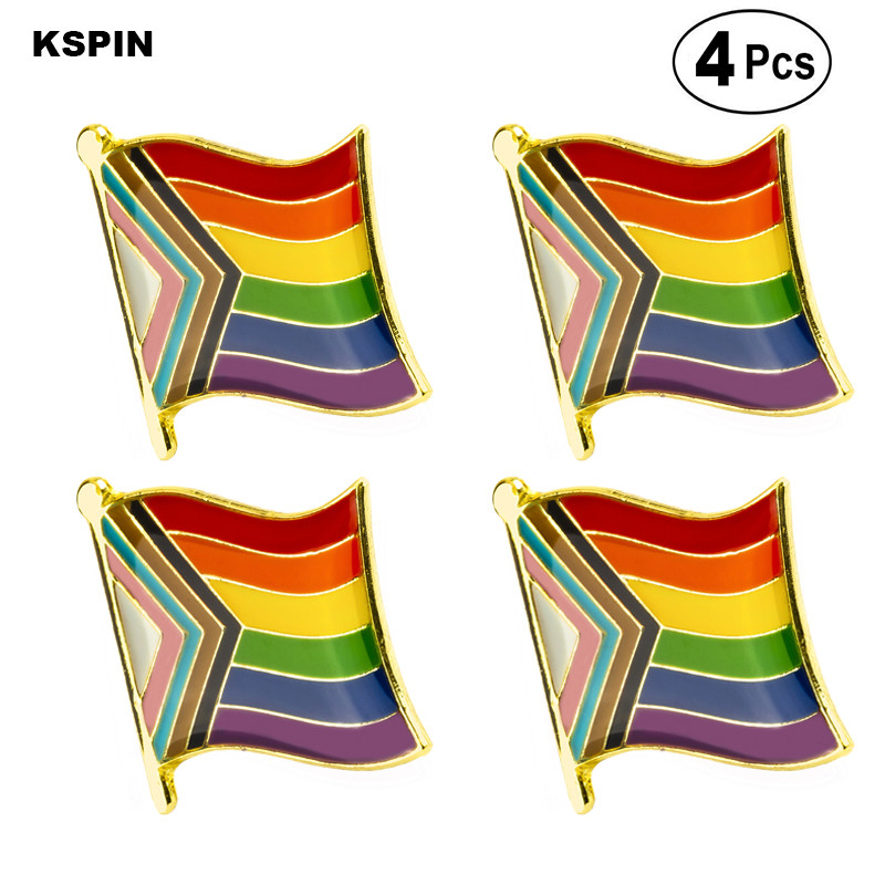 Progresa lepnuma nozīmītes karoga piespraude Atloka piespraudes nozīmītes saktas ikonas 4gab