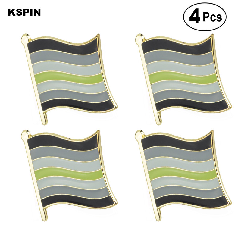 Progresa lepnuma nozīmītes karoga piespraude Atloka piespraudes nozīmītes saktas ikonas 4gab