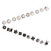 40 gab. Iešujiet pērļu pogas ar dekoratīvām apaļām metāla spiedpogām ziedu amatniecības pogām DIY PROject džemperim