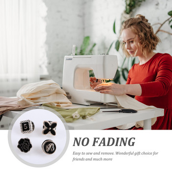 40 τμχ Ράψτε με μαργαριταρένια κουμπιά με διακοσμητικά στρογγυλά μεταλλικά κουμπιά Floral Craft κουμπιά για παλτό πουλόβερ DIY Project