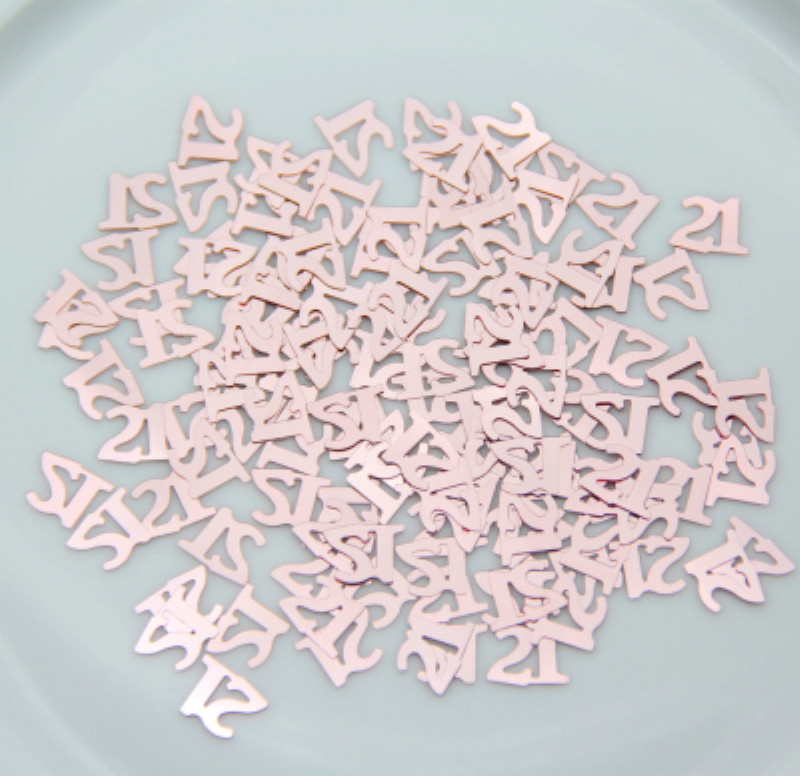 500 gab. 18. gab. — rožu zelta digitālie konfeti ar mirdzošiem dzimšanas dienas dekoriem, konfeti smidzinātāji 18. dzimšanas dienā