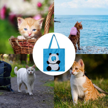 Платнени чанти за котки Дишаща чанта за носене на малки домашни любимци за дейности на открито Преносима дамска чанта за пътуване и кош за кученце