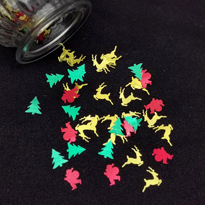 15g Konfeti Priecīga Ziemassvētku ballīte Izkaisīti Zvaigznes Sniegpārsliņa Sniegavīrs Sata Klauss Ziemeļbrieža Paillete priekšvakaram Mājas koka dekorēšanai