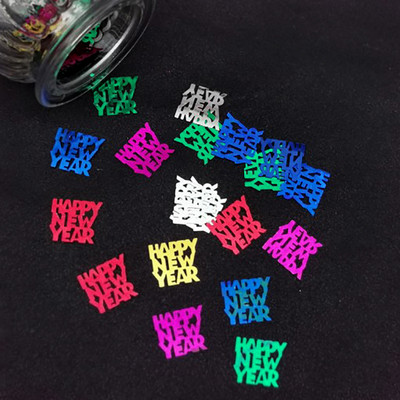 15g Konfeti Priecīga Ziemassvētku ballīte Izkaisīti Zvaigznes Sniegpārsliņa Sniegavīrs Sata Klauss Ziemeļbrieža Paillete priekšvakaram Mājas koka dekorēšanai