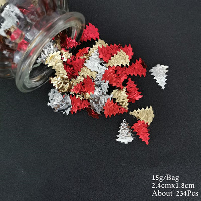 15g Konfeti Priecīga Ziemassvētku ballīte Izkaisīti Zvaigznes Sniegpārsliņa Sniegavīrs Sata Klauss Ziemeļbrieža Paillete priekšvakaram Mājas koka dekorēšanai