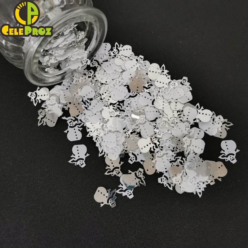 15g Konfeti Priecīga Ziemassvētku ballīte Izkaisīti Zvaigznes Sniegpārsliņa Sniegavīrs Sata Klauss Ziemeļbrieža Paillete priekšvakaram Mājas koka dekorēšanai