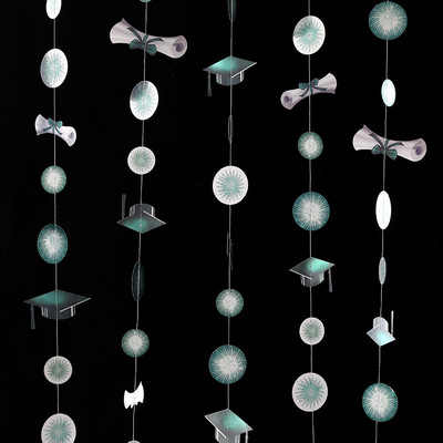 2,4 milj. zili sarkana izlaiduma bakalaura cepure, papīra vāciņa vītnes skolas svinībām 2023. gada izlaiduma ballītei, piekārts rotājums