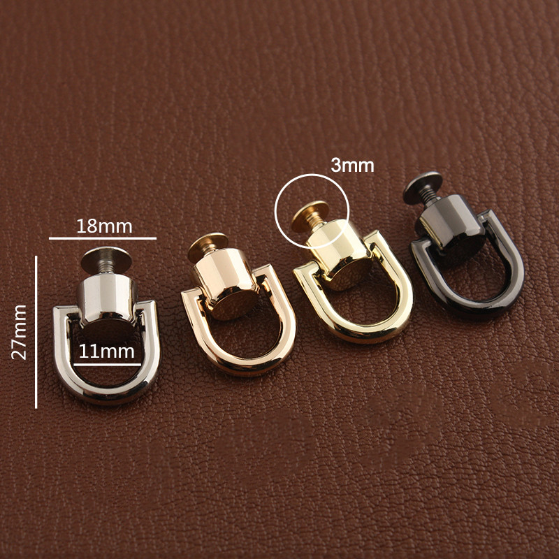 3db/zsák Fém cumi csavaros szegecsek szögek forgatható gyűrű pénztárcához lánc csat fogantyú csatlakozó barkács kiegészítők