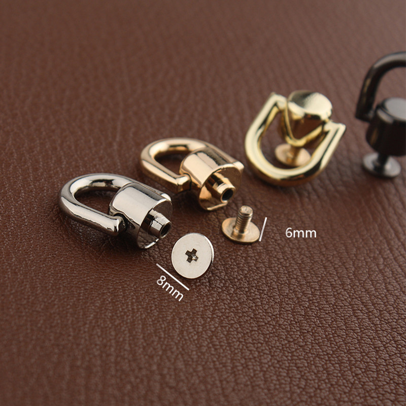 3db/zsák Fém cumi csavaros szegecsek szögek forgatható gyűrű pénztárcához lánc csat fogantyú csatlakozó barkács kiegészítők