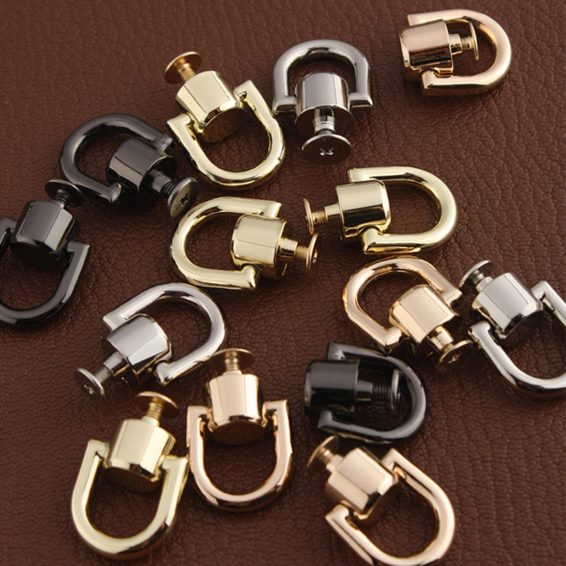 3db/zsák Fém cumi csavaros szegecsek szögek forgatható gyűrű pénztárcához lánc csat fogantyú csatlakozó barkács kiegészítők