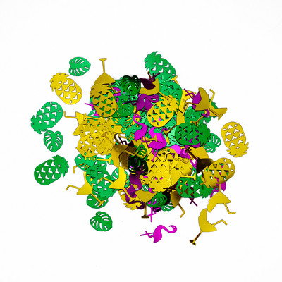 Hawaii Aloha tematska zabava Konfeti Flamingo Ananas Tropska biljka Kokosovo drvo Šljokice Sretno 2023. Ljeto Rođendanska zabava Dekoracija