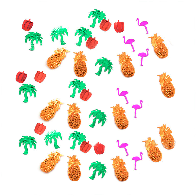 Hawaii Aloha tematska zabava Konfeti Flamingo Ananas Tropska biljka Kokosovo drvo Šljokice Sretno 2023. Ljeto Rođendanska zabava Dekoracija