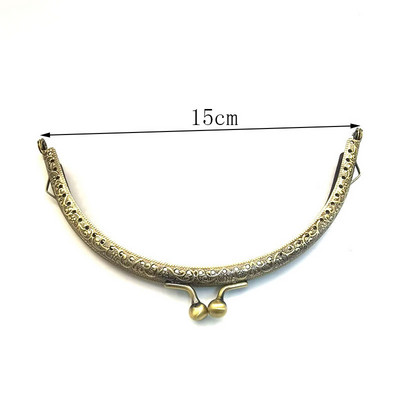 5,5-20,5 cm-es kerek fémkeret pénztárca fogantyúhoz Kuplungtáska Kézitáska Tartozékok Erszénykapocs Zár Fém csattáskák Hardver