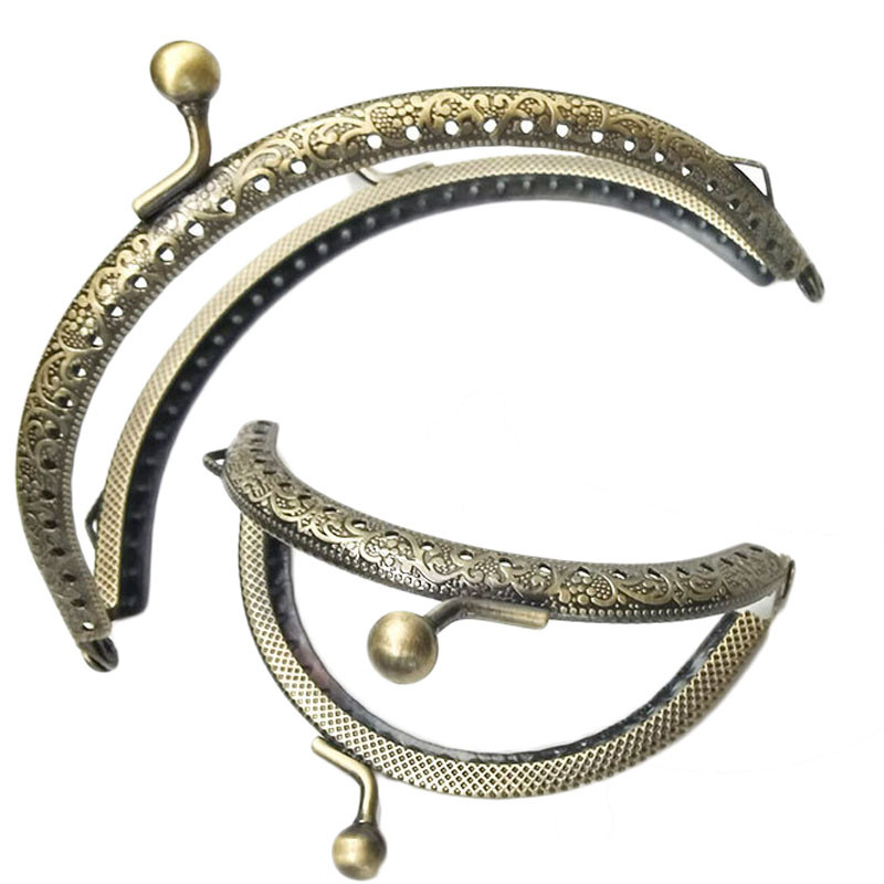 5,5-20,5 cm-es kerek fémkeret pénztárca fogantyúhoz Kuplungtáska Kézitáska Tartozékok Erszénykapocs Zár Fém csattáskák Hardver