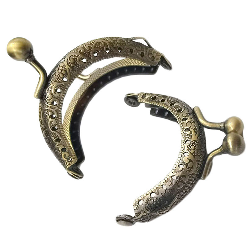 5,5-20,5 cm-es kerek fémkeret pénztárca fogantyúhoz Kuplungtáska Kézitáska Tartozékok Erszénykapocs Zár Fém csattáskák Hardver