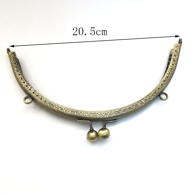 5,5-20,5 cm-es kerek fémkeret pénztárca fogantyúhoz Kuplungtáska Kézitáska Tartozékok Erszénykapocs Zár Fém csattáskák Hardver