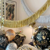 25 cm* 275 cm Dzimšanas dienas ballītes straumes, vītņu folijas pušķis Reklāmkarogs Vecmeitu ballītei Baby Shower Kāzu dekorācijas piederumi