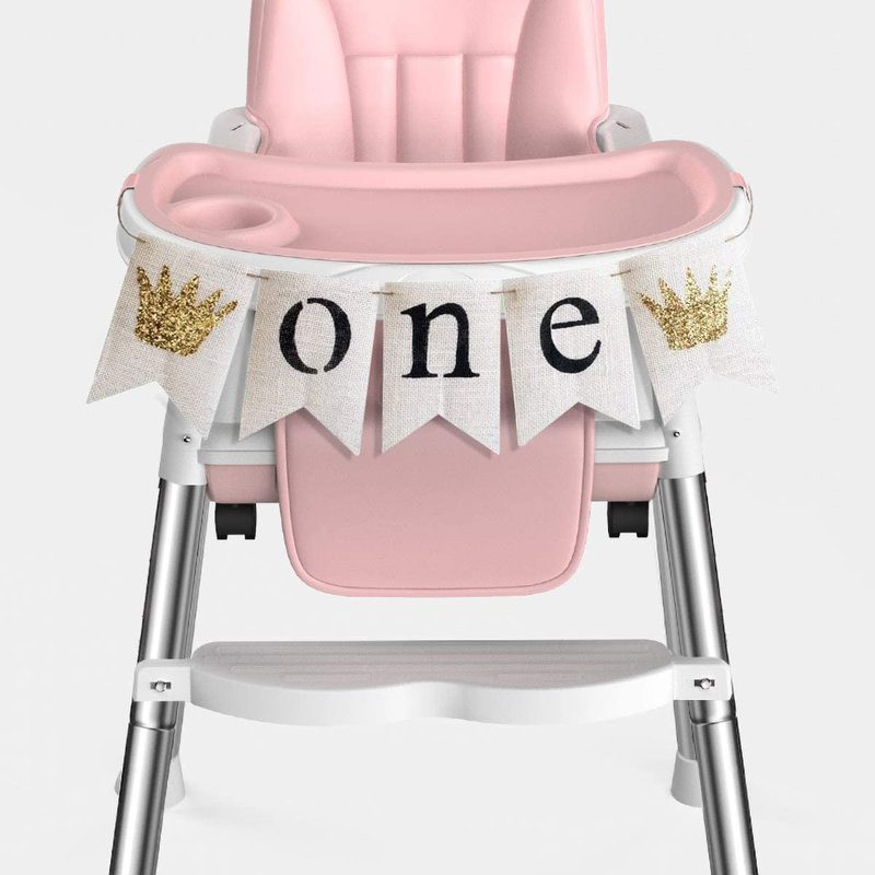 Džutas kronis ONE Reklāmkarogs Garland Zēns Meitene Zemniecisks rupjš audekls Reklāmkarogs 1. dzimšanas dienas stīpas ballītes noformējums Baby Shower Favor