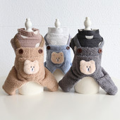 2023. őszi/téli legújabb négylábú kutyaruhák Legújabb kutya kis medve nyomtatott kétrétegű pamut párnázott vastag kutyakabátok