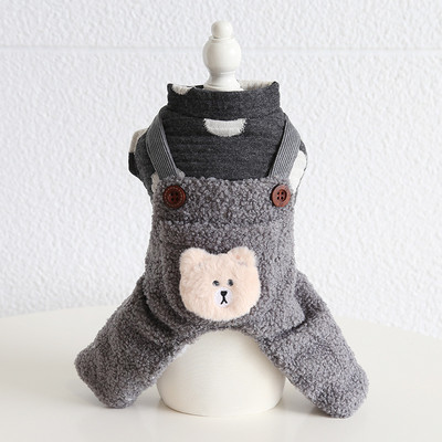 2023. őszi/téli legújabb négylábú kutyaruhák Legújabb kutya kis medve nyomtatott kétrétegű pamut párnázott vastag kutyakabátok