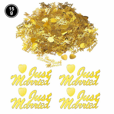 Kāzu dekori tikko apprecējušies un sirdis Zelta sudraba galda konfeti Kāzu labvēlības Izkaisīti jubilejas ballīšu piederumi Konfeti