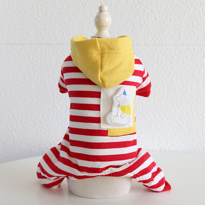 2023. gada rudens un ziemas jaunākā polārlāča kabatas dizaina svītraina apdruka Četrkājainu mājdzīvnieku apģērbs Jauki mājdzīvnieku kombinezoni suņiem