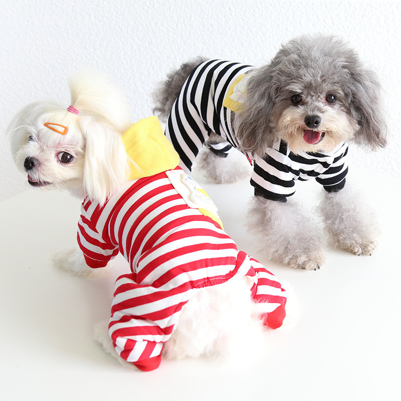 2023. gada rudens un ziemas jaunākā polārlāča kabatas dizaina svītraina apdruka Četrkājainu mājdzīvnieku apģērbs Jauki mājdzīvnieku kombinezoni suņiem