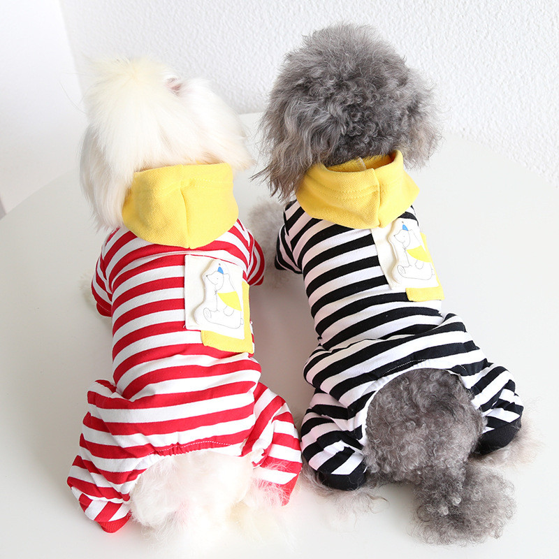 2023. gada rudens un ziemas jaunākā polārlāča kabatas dizaina svītraina apdruka Četrkājainu mājdzīvnieku apģērbs Jauki mājdzīvnieku kombinezoni suņiem