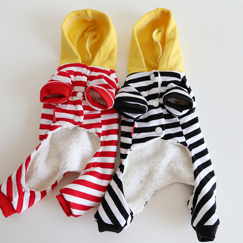 2023. gada rudens un ziemas jaunākā polārlāča kabatas dizaina svītraina apdruka Četrkājainu mājdzīvnieku apģērbs Jauki mājdzīvnieku kombinezoni suņiem