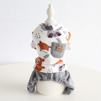 Meža mazo dzīvnieku apdruka vairākās krāsās četrkājaino mājdzīvnieku apģērbs 2023. gada rudens un ziemas mājdzīvnieku apģērbam maziem suņiem