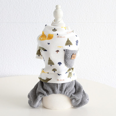 Meža mazo dzīvnieku apdruka vairākās krāsās četrkājaino mājdzīvnieku apģērbs 2023. gada rudens un ziemas mājdzīvnieku apģērbam maziem suņiem