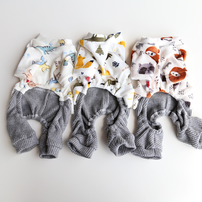 Meža mazo dzīvnieku apdruka vairākās krāsās četrkājaino mājdzīvnieku apģērbs 2023. gada rudens un ziemas mājdzīvnieku apģērbam maziem suņiem