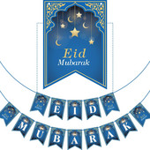 2023. aasta Eid Mubaraki sinise bänneriga peokaunistused tarvikud islami moslemi ramadaan kodudekoratsiooniga seinariip Eid al-Fitri pidu