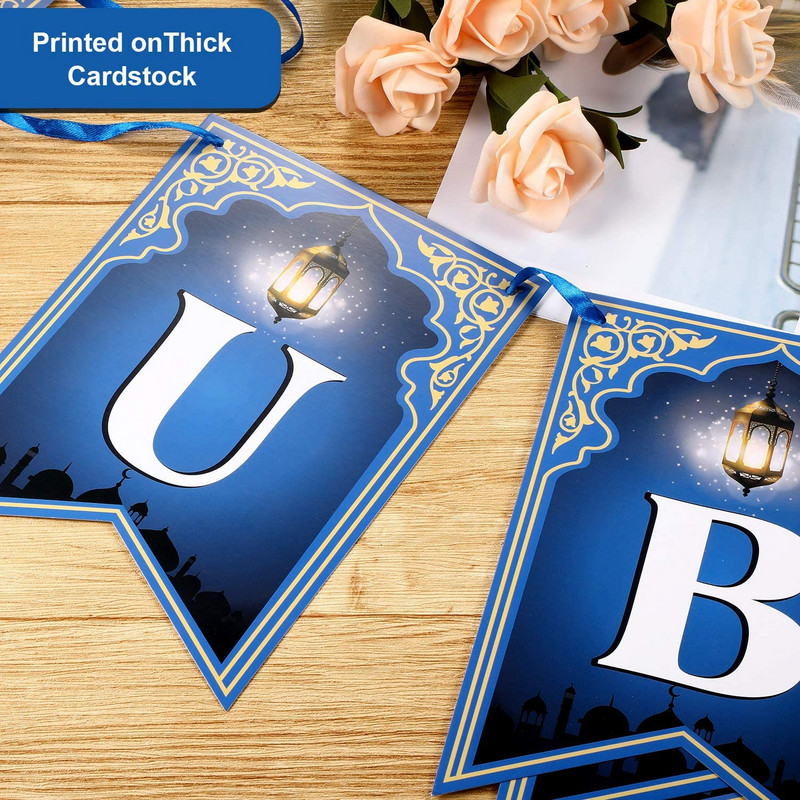 2023. aasta Eid Mubaraki sinise bänneriga peokaunistused tarvikud islami moslemi ramadaan kodudekoratsiooniga seinariip Eid al-Fitri pidu