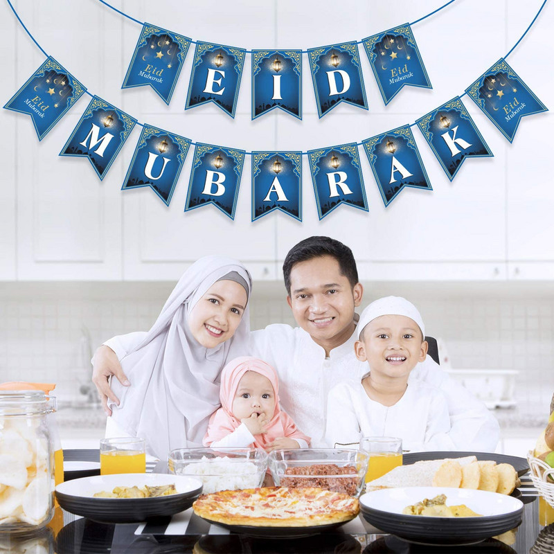 2023. aasta Eid Mubaraki sinise bänneriga peokaunistused tarvikud islami moslemi ramadaan kodudekoratsiooniga seinariip Eid al-Fitri pidu