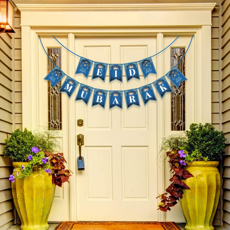 2023. aasta Eid Mubaraki sinise bänneriga peokaunistused tarvikud islami moslemi ramadaan kodudekoratsiooniga seinariip Eid al-Fitri pidu