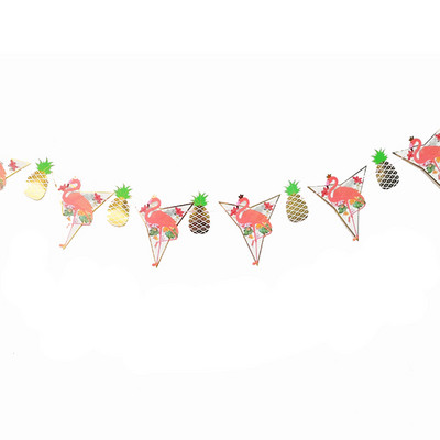 Daudz laimes dzimšanas dienā DIY Bunting Baneri Vimpelis Flamingo Papīra Karogs Bērnu duša Kāzu dzimšanas dienas ballītes dekorēšanas piederumi Vītnes