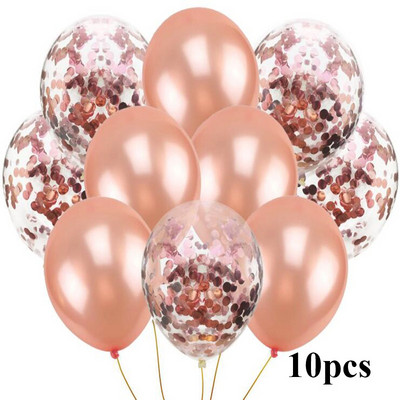 12 collu konfeti balons hēlija balons rozā zelta konfeti DIY ballīšu dekorēšana kāzu dzimšanas dienas bērnu dušā