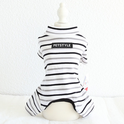 Rudens un ziemas jaunākās krāsainās kokvilnas svītrainās četrkājainās mājdzīvnieku drēbes pidžamas suņu apģērbi suņu kostīmu dizaineru suņu apģērbi