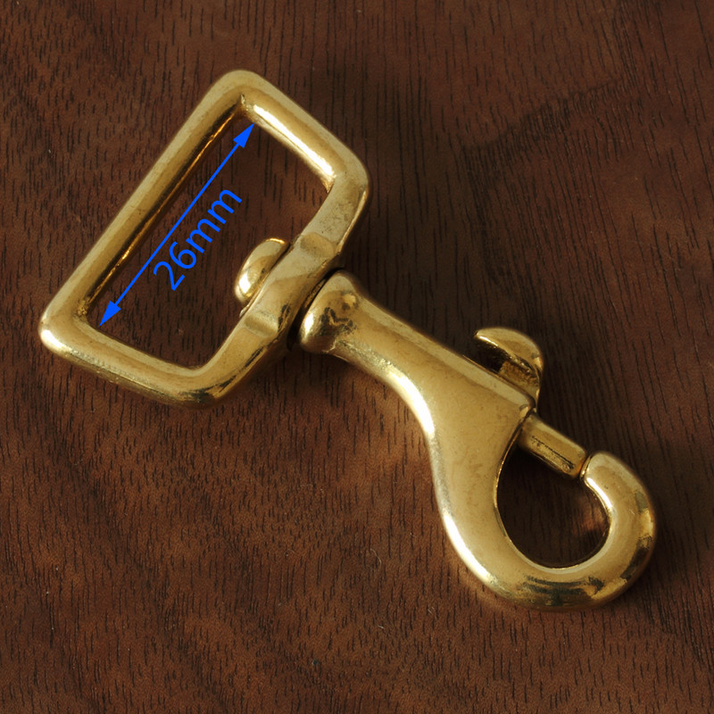 Tīra vara āķa sprādzes soma ar sprādzi misiņa āķa kvadrātveida astes suņa sprādzes atslēgu piekariņš ar rokām darināta āda